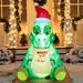 Joiedomi's 5 FT Tall Multicolor Polyester Sitting Dinosaur Inflatable Decoration w/ Build-in LED Lights, Christmas Winter Decor