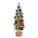 Vickerman 12" Vintage Tabletop Frosted Green Artificial Christmas Tree, Red, Frosted Green, Gold Ornament.