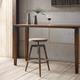solid wood Counter stool Adjustable Height Bar Chairs Bar Stool with Back, Brown