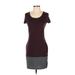 Athleta Casual Dress - Sheath Scoop Neck Short sleeves: Gray Color Block Dresses - Women's Size 2X-Small