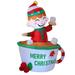 Joiedomi's 6 FT Tall Multicolor Polyester Elf In Mug Inflatable Decoration w/ Build-in LED Lights, Christmas Winter Decor