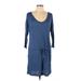 Victoria's Secret Casual Dress - DropWaist Scoop Neck 3/4 sleeves: Blue Solid Dresses - Women's Size Large