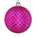 Vickerman 4" Fuchsia Durian Glitter Ball Ornament, 6 per Bag - Pink