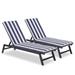 Outdoor Chaise Lounge Chair Set with Cushions, 5-Position Adjustable Aluminum Recliners, All-Weather for Patio, Pool