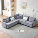 Corner Sectional Sofa L Shaped Sectional Couch with Support Pillow,Grey - Sectional Sofa