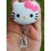 - Cutie Pearl Bow Kitty Inspired Badge Reel/Name Badges/ID Badge Holder