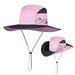 iOPQO Bucket Hats Men Mountaineering Fishing Camouflage Hood Rope Outdoor Shade Foldable Casual Bucket Hat adult hat Pink