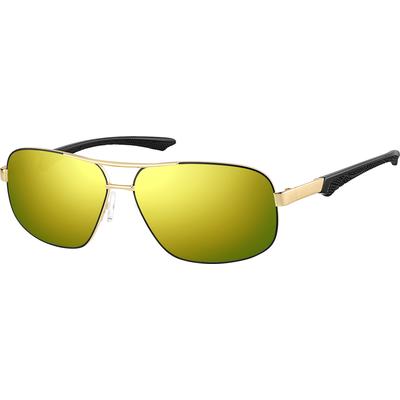 Zenni Men's Aviator Rx Sunglasses Black Stainless Steel Full Rim Frame