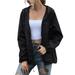 Shpwfbe Cardigan For Women Fall Clothes For Women 2023 Womens Fashion Casual Solid Color Zip Pocket Panel Hooded Raincoat Jacket Coat Jackets For Women Black XL