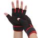 1 Pair Fitness Gym Glove Anti-Slip Breathable Weight Lifting Wrist Wrap Gloves Workout Bodybuilding Gloves (Size XL Black and Red)