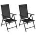 UBesGoo Folding Garden Chairs 2 pcs Aluminium and Textilene Black