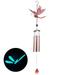 Sutowe Hanging Wind Chimes Creative Dragonfly with Luminous Wings 80CM Large Hanging Wind Catchers with Clear Sound Decorative Dragonfly Ornaments for Garden Window Yard Patio Pink