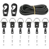 1 Set Kayak Deck Rigging Kit 8 Feet Elasticity Cord with Elasticity Cord Ends Hooks and Fishing D-Ring with 304 M6 Screw