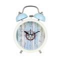 1PC Fresh Alarm Clock Simple Bedroom Desk Clock Fashion Metal Chimed Clock Creative Household Alarm Clock Modern Ringing Alarm Clock Adorable Desktop Small Clock for Students Kids Without Battery Blue