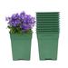 Cotta Planters 1.5 Gallon Square Nursery Pots 10-Pack Green 6.25 inch Plastic Planters Greenhouse supplies