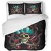 KXMDXA 3 Piece Bedding Set Captain Pirate Skull with Tentacles of Octopus Crossbones Tattoo Bandanna Bone Twin Size Duvet Cover with 2 Pillowcase for Home Bedding Room Decoration