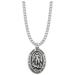 Extel Large Sterling Silver Oval St. Michael Medal Pendant Patron Saint of Police Officers for Men Women with 20 chain