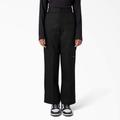 Dickies Women's Loose Fit Double Knee Work Pants - Black Size 28 (FP283)