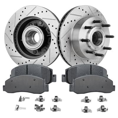 2011 Ford F-250 Super Duty Front Brake Disc and Pad Kit, Cross-drilled and Slotted, 8 Lugs, Semi-Metallic, Pro-Line Series