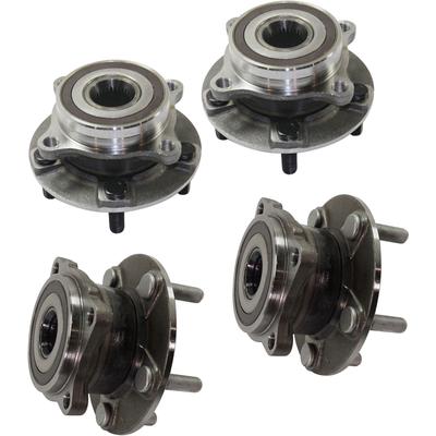 2013 Mitsubishi Lancer Front and Rear, Driver and Passenger Side Wheel Hubs, With Bearing, All Wheel Drive, 5 x 4.5 in. Bolt Pattern