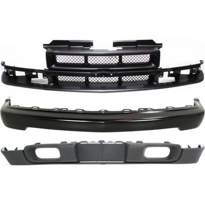 2004 Chevrolet S10 Front Bumper, For Models Without LS Appearance Package, Painted Black