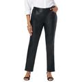 Plus Size Women's Faux Leather Trouser by Jessica London in Black (Size 18 W)