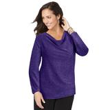 Plus Size Women's Shimmer Cowl Neck by Jessica London in Midnight Violet Shimmer (Size 1X)