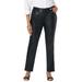 Plus Size Women's Faux Leather Trouser by Jessica London in Black (Size 24 W)