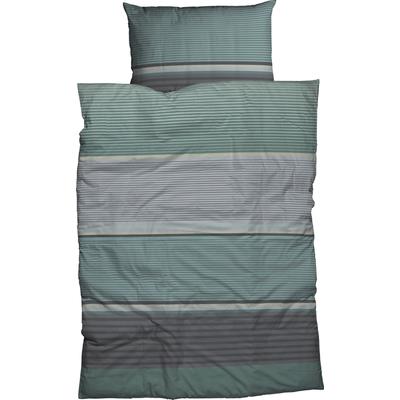 Bettwäsche CASATEX "Orsa", grün (grün, silber), B/L: 135cm x 200cm, , Satin, B/L: 80cm x 80cm, Satin, Obermaterial: 100% Baumwolle, Bettwäsche, klassisches Dessin Image