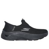Skechers Women's Slip-ins Max Cushioning AF - Fluidity Sneaker | Size 6.0 | Black | Textile/Synthetic | Machine Washable | Arch Fit