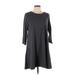 Sonoma Goods for Life Casual Dress - Mini Crew Neck 3/4 sleeves: Gray Marled Dresses - Women's Size Medium