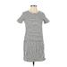 Madewell Casual Dress - Shift Crew Neck Short sleeves: White Print Dresses - Women's Size X-Small