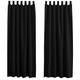 PONY DANCE Tab-Top Curtain Set of 2 Thermal Curtains Against Cold – H 200 x W 140 cm Opaque Curtains Living Room Curtain Heat Insulating Thermal Curtain Black