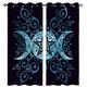 KLZUOPT Exquisite Blackout Curtains Witch Curtains for Bedroom Living Room, Blackout Curtains 54 Drop - Thermal Insulated Eyelet Drapes, Patterned Window Treatments, 52x84 Inch (W X L), 2 Panels
