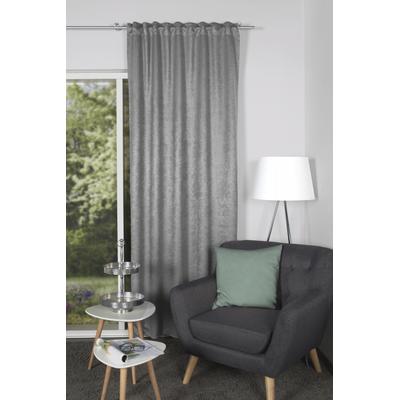 Vorhang HOME WOHNIDEEN "SKILIO" Gr. 1, grau, B:135cm H:245cm, Polyester, Gardinen, Kombibandschal SKILIO prägedruck Image