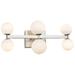 Hadleigh 6-Light Brushed Nickel Metal and Glass Wall Light