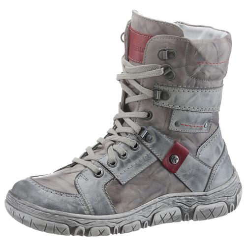 Winterboots KRISBUT Gr. 42, grau (grau, taupe, used) Damen Schuhe mit herausnehmbarer Warmfutterdecksohle