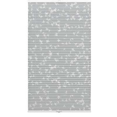 Plissee GARDINIA "Dekor Ginkgo Oesyter Mushroom", grau, B:40cm H:130cm, Obermaterial: 100% Polyester, Plissees, Klemmträger mit Feststellschraube, Plissee Concept Trägern zum Klemmen Image