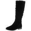 Stiefel TAMARIS, Damen, Gr. 39, Normalschaft, schwarz, Veloursleder, unifarben, klassisch, Schuhe, mit modischen Faltungen am Schaft