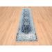 Blue/Gray 32 W in Rug - Isabelline 2'8"X9'10" Erased Design Wool-Silk Broken Farsian Tebraz Hand Knotted Rug 06A0615EDEBE4CB7A254A3100B049C36 Silk/Wool | Wayfair