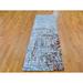 Blue/Gray 30 W in Rug - Isabelline 2'6"X10'2" Abstract Design Wool&Silk Denser Weave Hand Knotted Runner Rug 812A95FA335044F18EE900CDD3A5AFD1 Silk/Wool | Wayfair