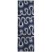 Black/White 96 x 30 x 0.08 in Area Rug - Wrought Studio™ GROOVY STRIPE DARK BLUE Outdoor Rug By Becky Bailey Polyester | Wayfair