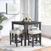 Winston Porter Hiruki Square 36" L x 36" W Dining Set Wood in Black | 36 H x 36 W x 36 D in | Wayfair 7D60FBEADB0145C0A8786CBBF9CA88DB