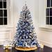 The Holiday Aisle® Ebling 6FT Blue Artificial Christmas Tree, Snow Flocked Holiday Xmas Tree w/750 Branch Tips & 300 Lights in White | Wayfair