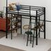 Mason & Marbles Mexia Twin Size Metal Loft Bed w/ Shelves Metal in Black/Gray | 69.9 H x 41.3 W x 77.8 D in | Wayfair