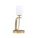 Everly Quinn Graddy Metal Table Lamp Glass/Metal in Yellow | 16.75 H x 7 W x 7 D in | Wayfair 22E7F7ECA7524B3E89B81568300F6186