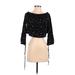 Kendall & Kylie Long Sleeve Blouse: Black Print Tops - Women's Size Small