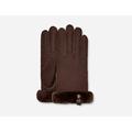 UGG® Shorty Glove With Leather Trim for Women in Brown, Size Large, Shearling