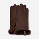 UGG® Shorty Glove With Leather Trim for Women in Brown, Size Large, Shearling