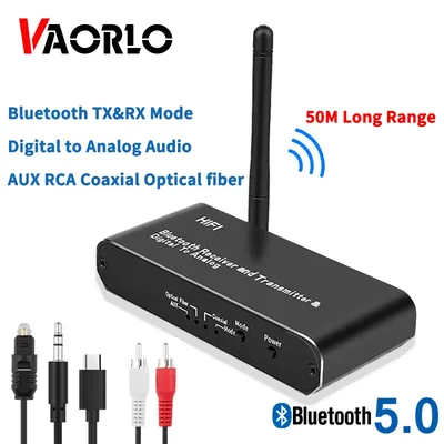 VAORLO-Convertisseur audio numérique-analogique 3.5mm AUX fibre optique coaxiale Bluetooth 5.0